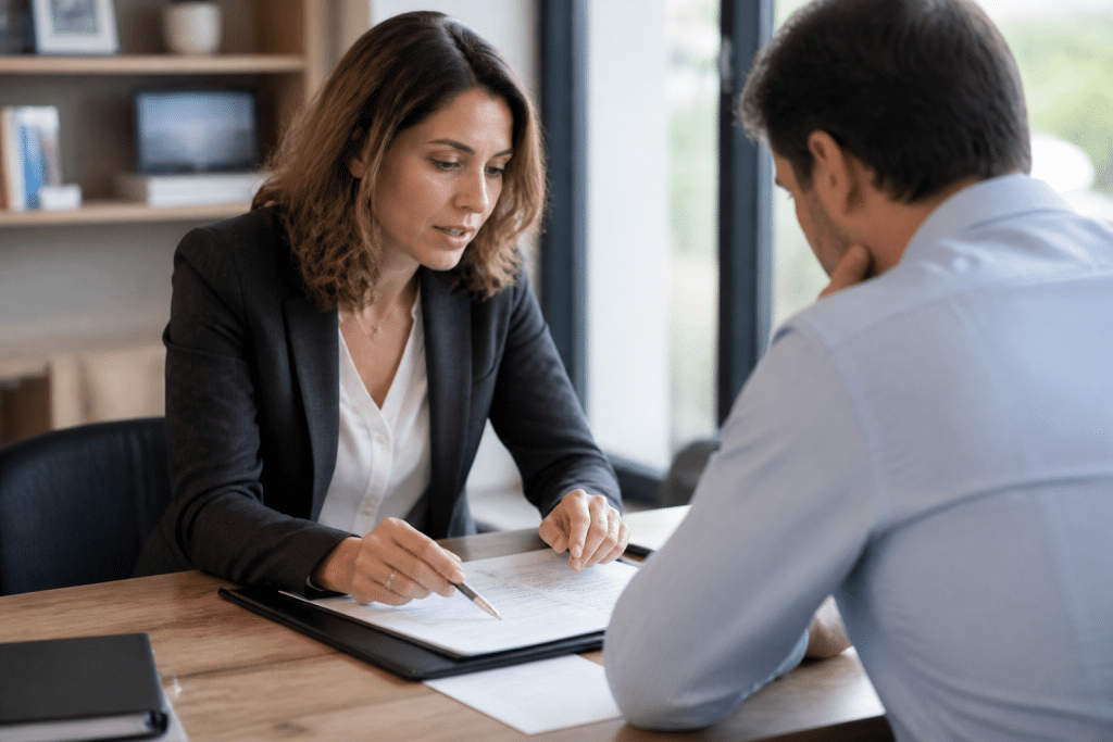 Agent immobilier consultant contrat vente maison bureau