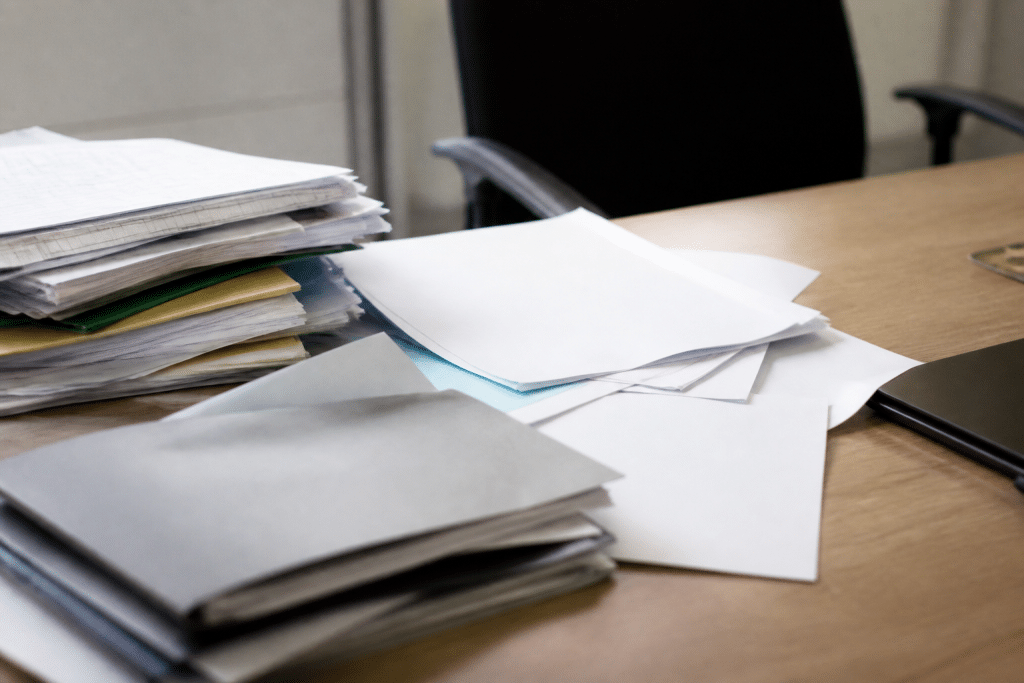 Billets et documents contractuels sur bureau professionnel