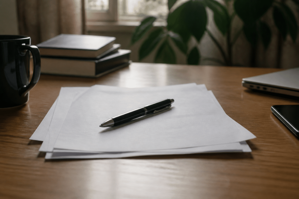 Documents de bail et contrats avec stylo sur bureau